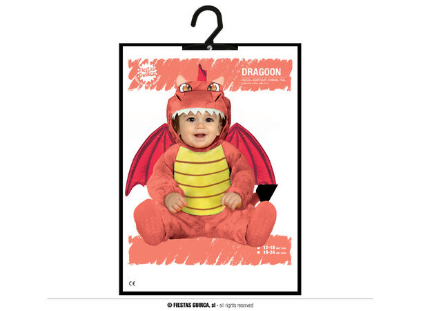 Liten drage 1 Kostyme til baby - 12-18 mnd 