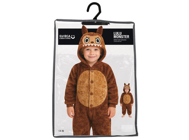 Lulu Monster - Onepiece - Brun 1 Barnekostyme Unisex - Str 7-9 År 