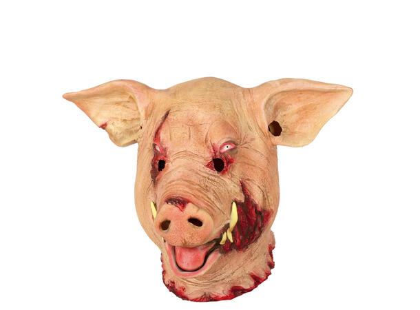 Maske - Heldekkende grisehode m/tenner 1 Maske i Lateks 