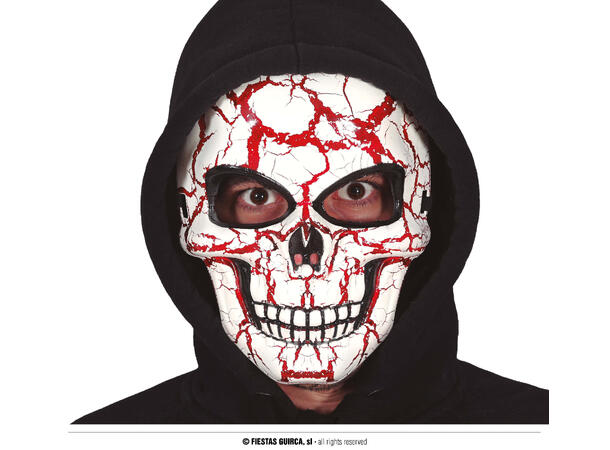 Maske - Hodeskalle krakelert 1 Maske i PVC 