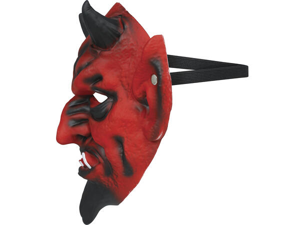 Maske - Rød djevel/demon m/horn 1 Maske i skum 