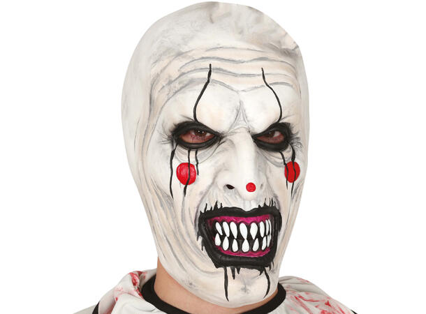 Maske - Skummel Pierrot klovn 1 Maske i Lateks 