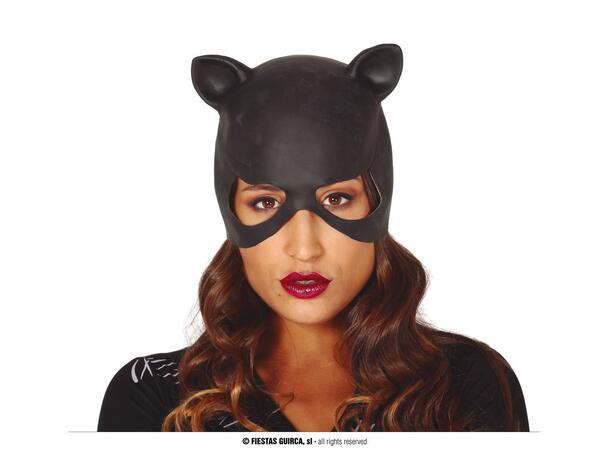 Maske - Sort Katt 1 Maske i Lateks 