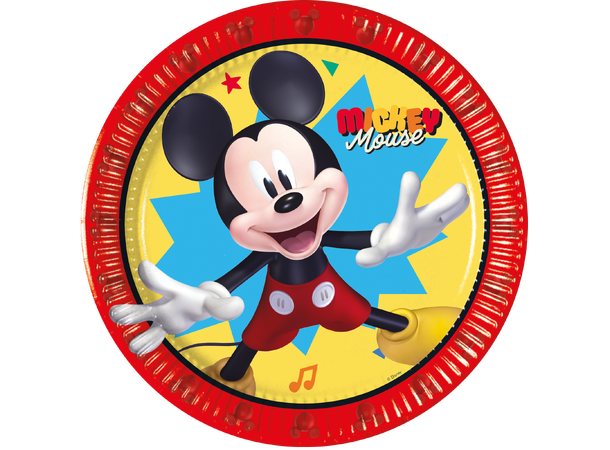 Mickey - Jump into the fun 8 FSC Plastfrie tallerkener i papir-20cm