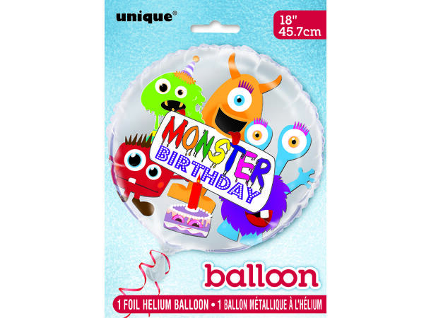 Monsterbursdag 1 Folieballong - 46cm(18")