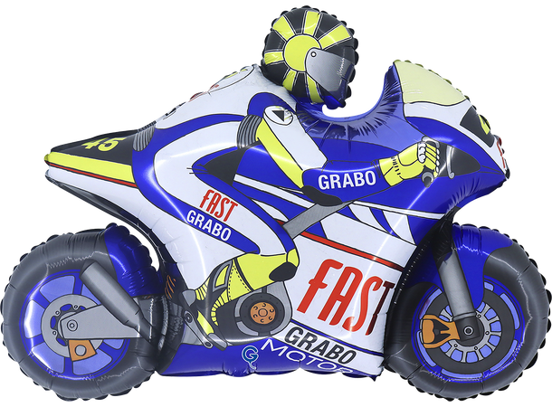 Moto GP - Blå  motorsykkel 1 Folieballong med form - (74x53 cm) 