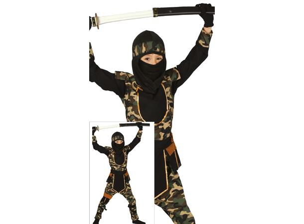 Ninja kostyme - Camo 1 Barnekostyme til gutt - Str 7-9 År 