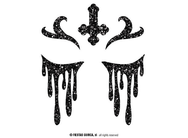 Nonne - Glitter face 1 Ark m/Selvklebende maske - 13x15cm 