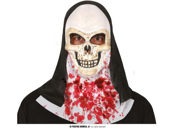 Nonnemaske - Blodig hodeskalle 1 Maske i PVC/polyester 