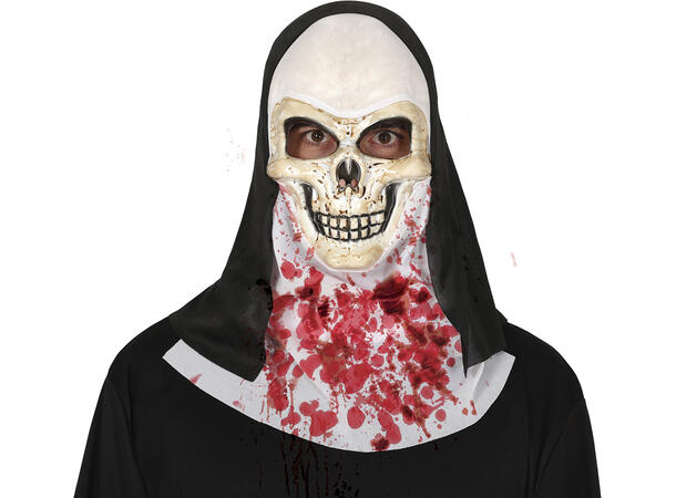 Nonnemaske - Blodig hodeskalle 1 Maske i PVC/polyester 
