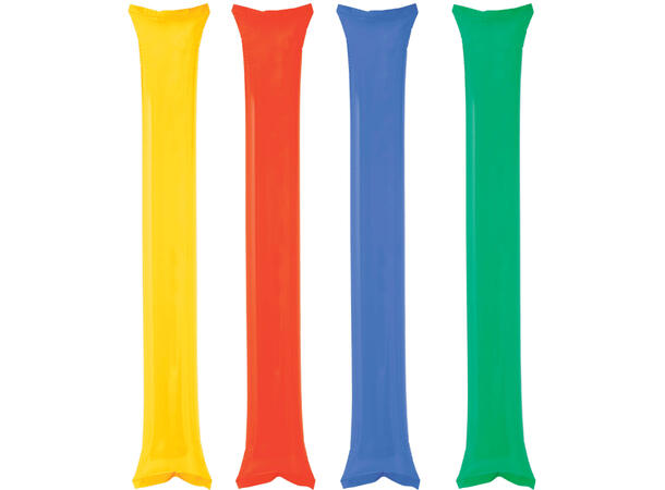 Oppblåsbare noisemakers - 4 ass farger 2 staver i ass farger 