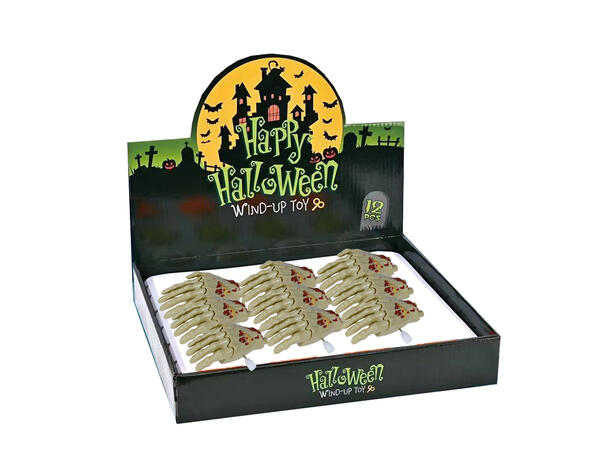Opptrekkbare blodige hender 1 display med 12 hender - 9cm 