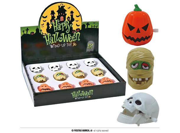 Opptrekkbare figurer - 3 ass Halloween Display med 12 figurer - 5,5cm 