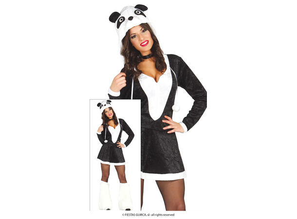 Pandakostyme - Sort/Hvit 1 Damekostyme - str 38-40 (M) 