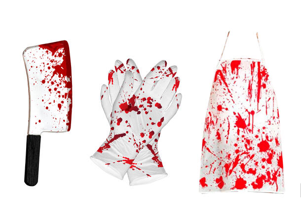 Parteringssett - Kniv, hansker, forkle 1 Sett i tre deler 