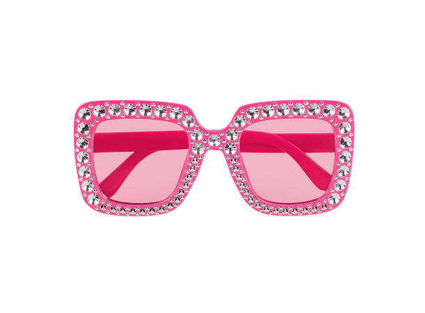 Partybriller - Bling - Rosa UV m/Stener 1 Par briller i plast 