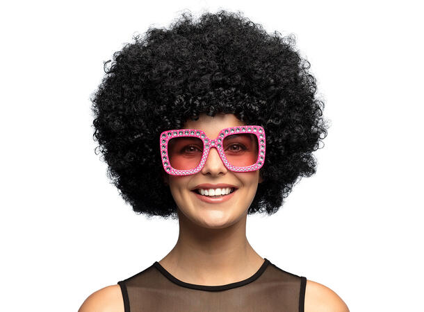 Partybriller - Bling - Rosa UV m/Stener 1 Par briller i plast 