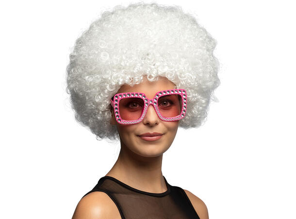 Partybriller - Bling - Rosa UV m/Stener 1 Par briller i plast 