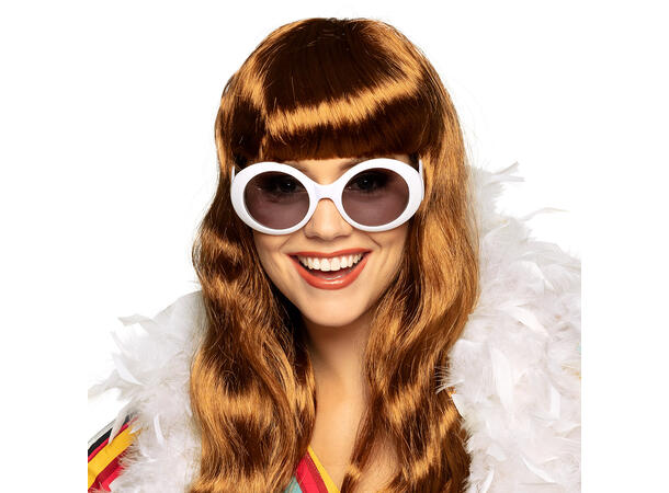 Partybriller - Jackie - Hvite 1 Par briller i plast 