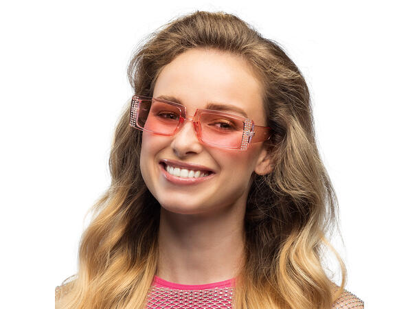 Partybriller - Rosa - Escape m/stener 1 Par briller i plast 