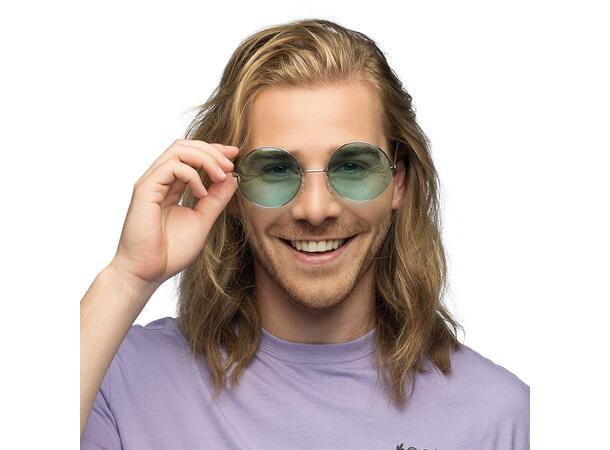 Partybriller runde - Hippie Grønne - XL 1 Par briller i plast 