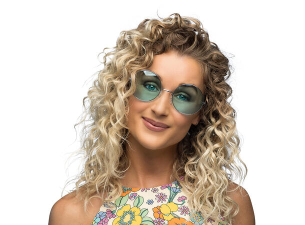 Partybriller runde - Hippie Grønne - XL 1 Par briller i plast 