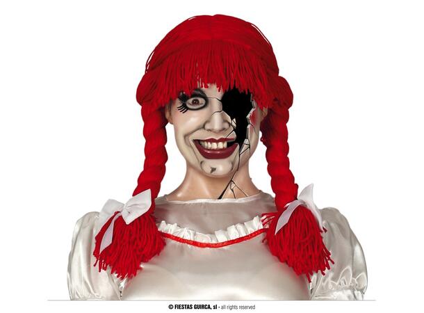 Parykk - Rød med fletter 1 Parykk i polyester 