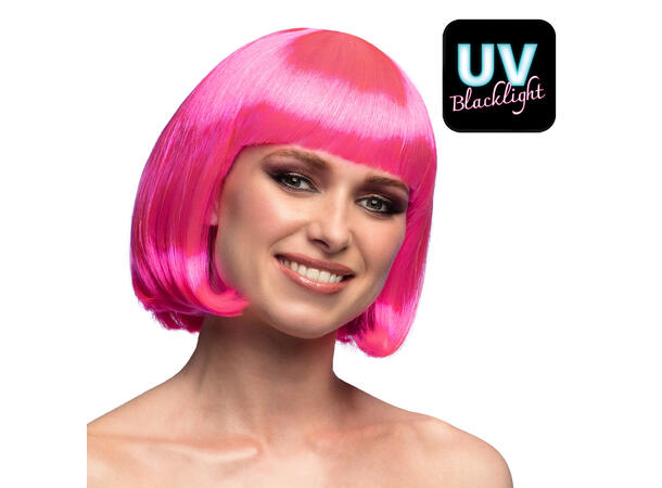 Parykk -  Cabaret - Rosa m/lugg - UV 1 Dameparykk - Onesize 