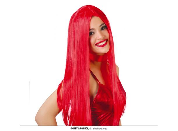 Parykk lang rett - Rød 1 Parykk i syntetisk hår 