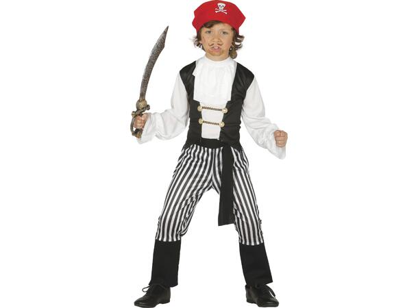 Piratkostyme - Stripete 1 Barnekostyme til gutt - Str 3-4 År 