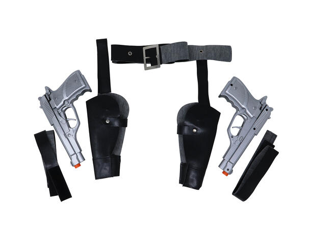 Pistolbelte med to pistoler - Voksen 1 Belte og 2 pistoler i plast - Voksen 