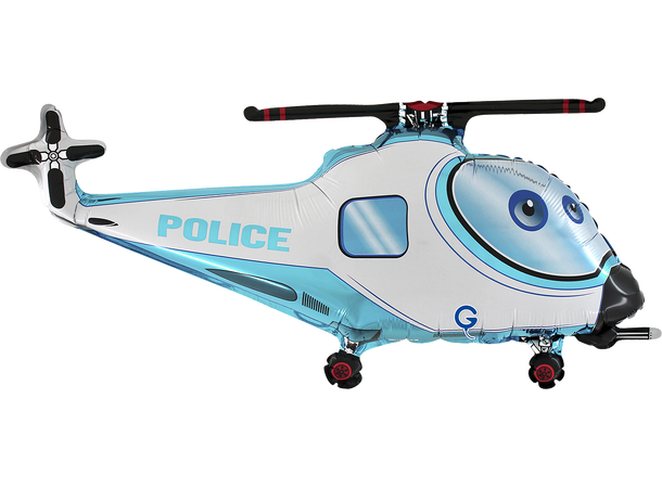 Politihelikopter 1 Folieballong med form - (94x39 cm) 