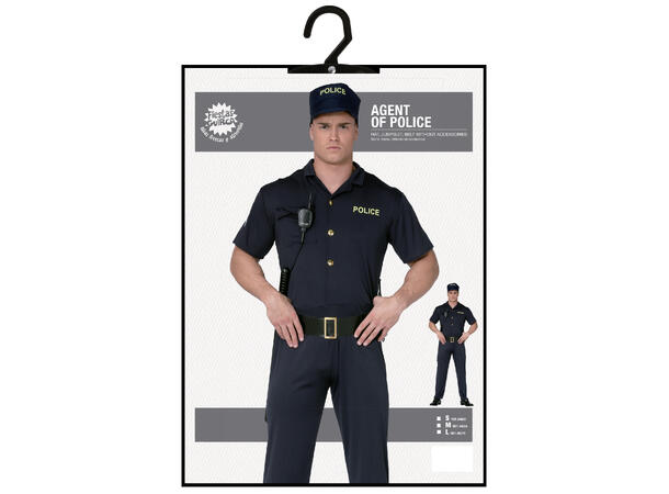 Politimann - Blå 1 Herrekostyme - str 48-50 (M) 