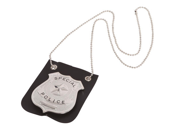 Politiskilt i kjede 1 Skilt i metall/kunstlær 