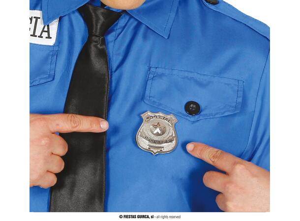 Politiskilt i sølv 1 Skilt/merke - 6cm 