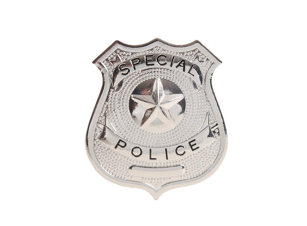 Politiskilt i sølv 1 Skilt/merke - 6cm 