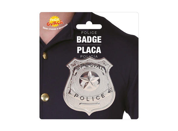 Politiskilt i sølv 1 Skilt/merke - 6cm 