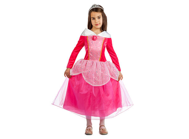 Prinsesse Belle - Rosa 1 Barnekostyme til jente - Str 5-6år 