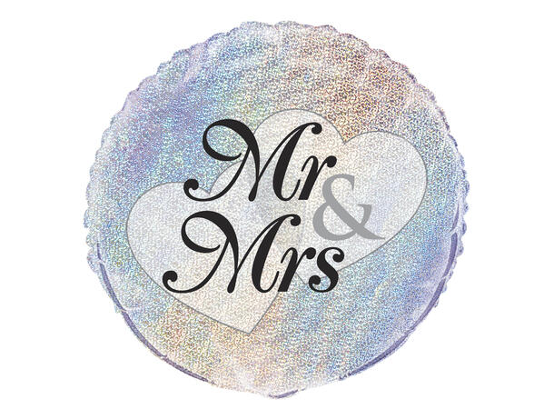 Prismatisk Mr and Mrs 1 Folieballong - 46cm(18")