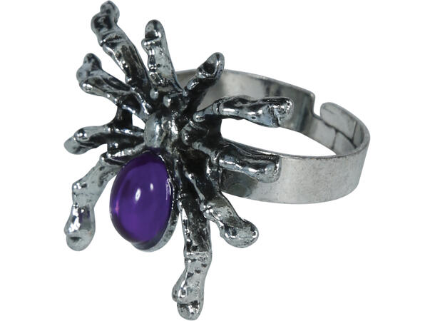 Ring - Eddekopp med lilla sten 1 Ring i metall/acryl 