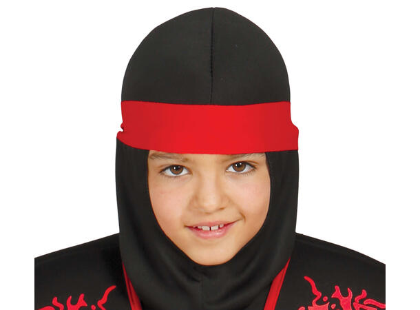 Rød/Sort Ninja - Gutt 1 Kostyme til barn - 7-9 år (133 cm) 