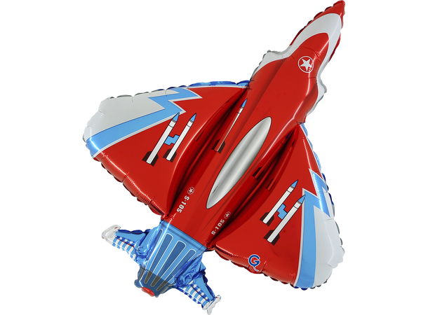 Rødt jagerfly - Starfighter 1 Folieballong med form - (86x67 cm) 