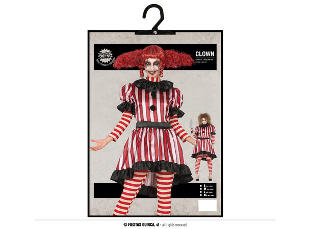 Sirkusklovn - Dame 1 Kostyme til dame - 38-40 (M) 