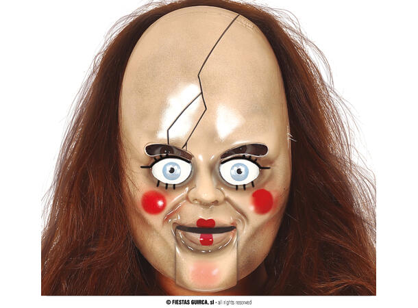 Skrekkdukke - Sprekk i hodet 1 Maske i PVC 