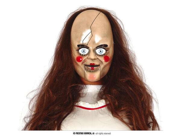 Skrekkdukke - Sprekk i hodet 1 Maske i PVC 