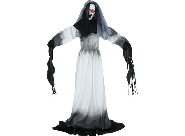 Skrekkfigur - Besatt brud med slør 1 Figur m/lyd/lys/begegelse - 170cm 