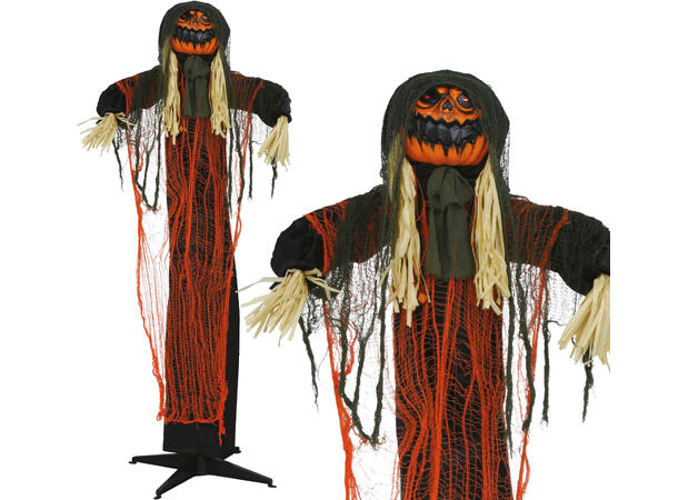 Skrekkfigur - Fugleskremsel gresskarhode 1 Figur m/lyd/lys/begegelse - 185cm 