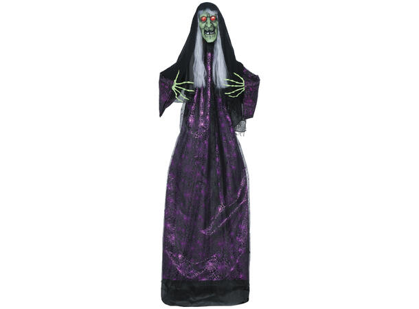 Skrekkfigur - Gammel heks 1 Figur m/lyd/lys/begegelse - 185cm 