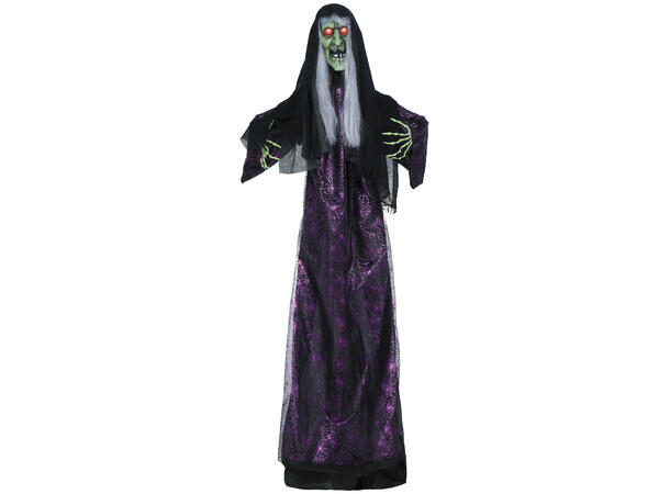Skrekkfigur - Gammel heks 1 Figur m/lyd/lys/begegelse - 185cm 