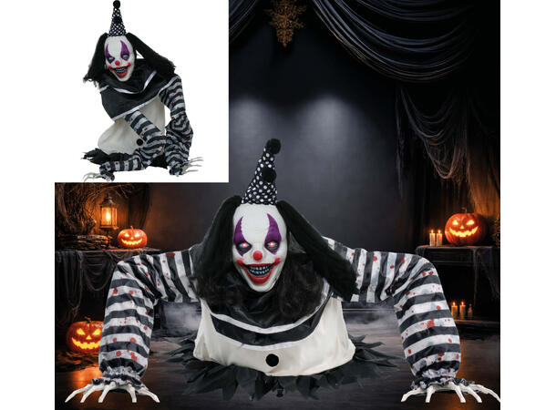 Skrekkfigur - Krypende klovn 1 Figur m/lyd/lys/begegelse - 105cm 